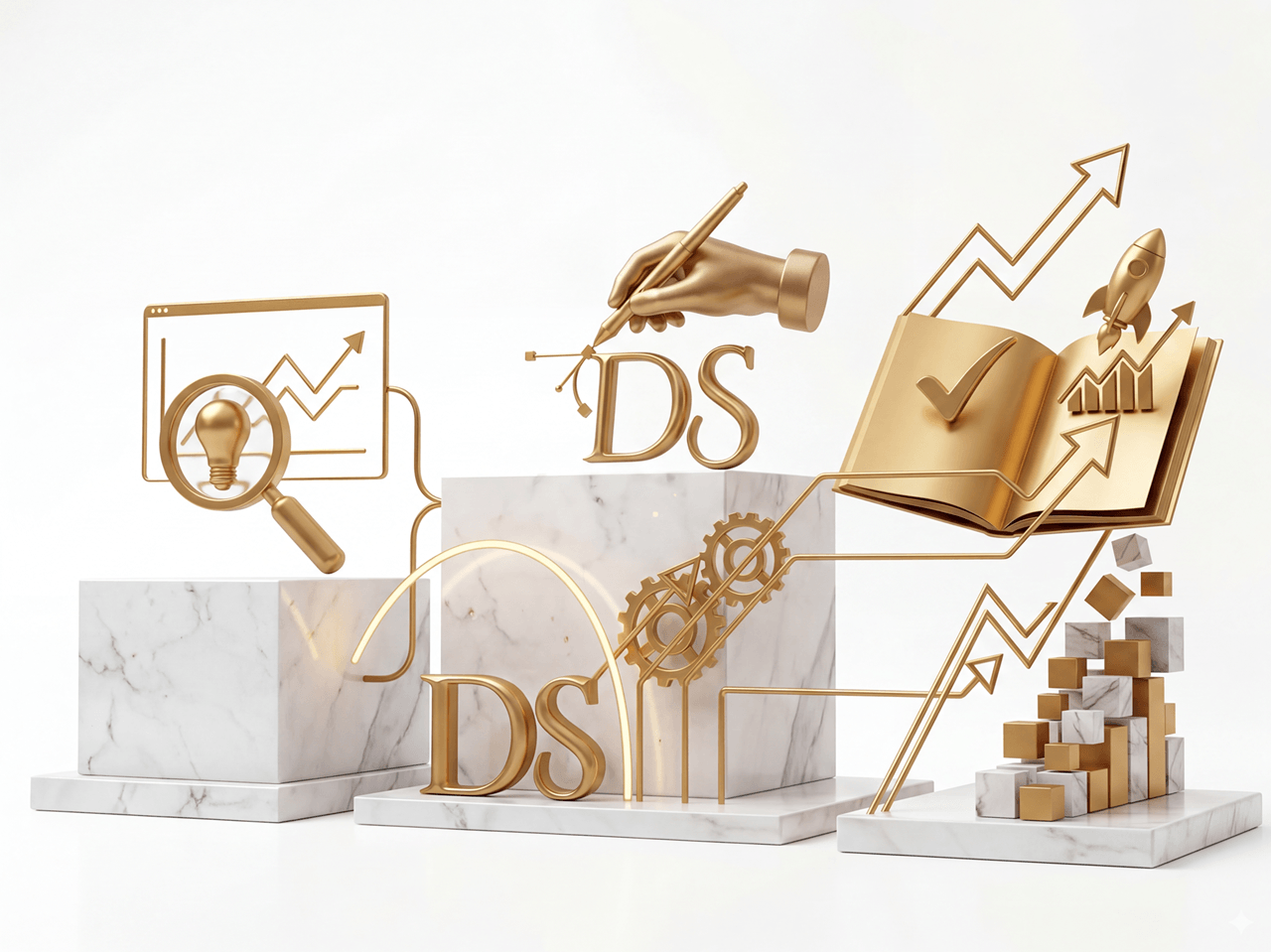 Třístupňový proces tvorby loga od Design Soukup zahrnující skicování, finalizaci a dodání grafického manuálu.